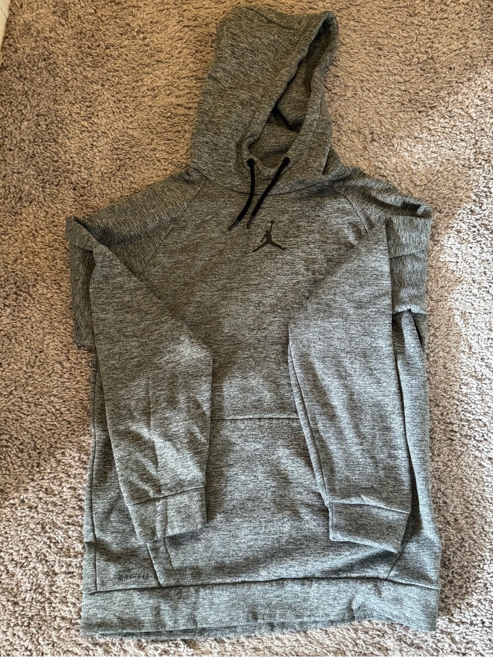 Jordan Heather Gray Hoodie with Black Jumpman
